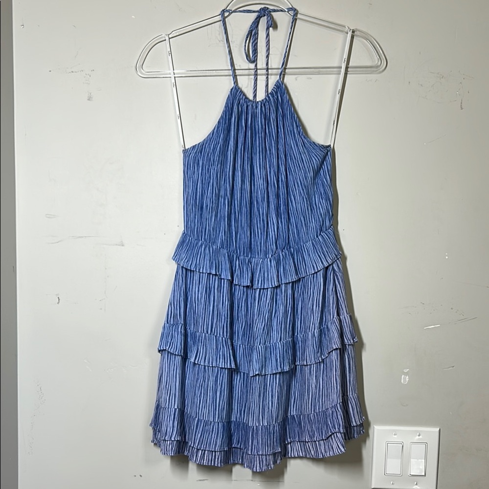 Lulu's Downright Darling Light Blue Ruffled Halter Mini Dress - XS - Picture 4 of 12